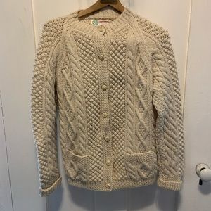 Vintage purple heather cream wool cardigan!pockets